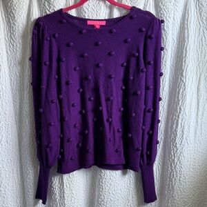 Lilly Pulitzer Purple Pom-Pom Sweater